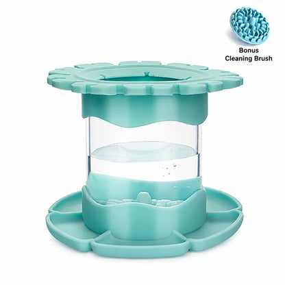 Portable Detachable Silicone Paint Brush Washer with Brush Holder