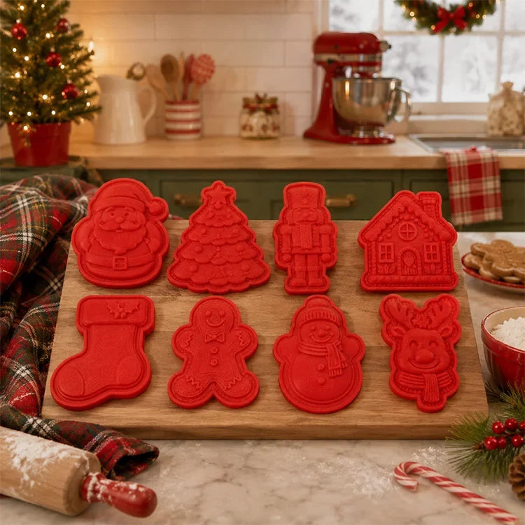 Christmas Cookie Mold – 3D Embossed Holiday Baking Press