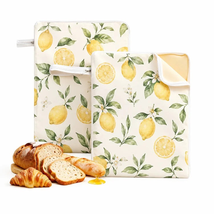 Reusable Beeswax Bread Storage Bag – XL Breathable Linen Cotton Bread Keeper