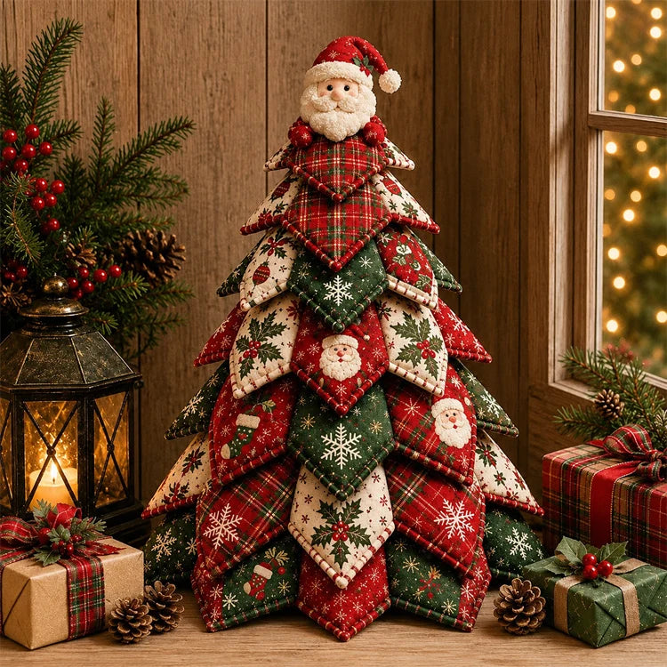 DIY Christmas Tree Patchwork Kit – 3D Layered Fabric Holiday Craft