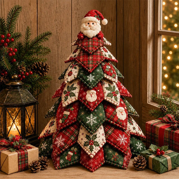 DIY Christmas Tree Patchwork Kit – 3D Layered Fabric Holiday Craft