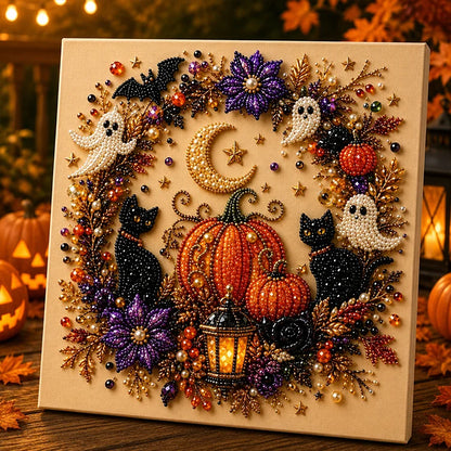 👻 Ghost Pearl Art DIY Kit – 3D Halloween Diamond Painting Craft, Sparkling Resin Pearl Mosaic Wall Decor
