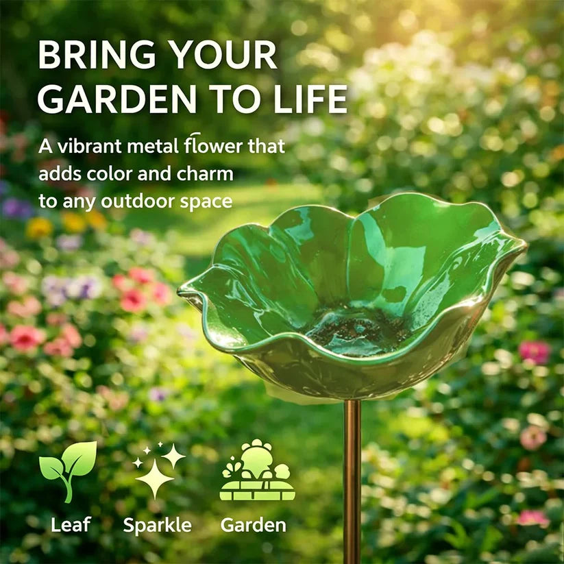 🎁Mother’s Day Gift 🐦 Handmade Metal Flower Garden Stake Bird Bath
