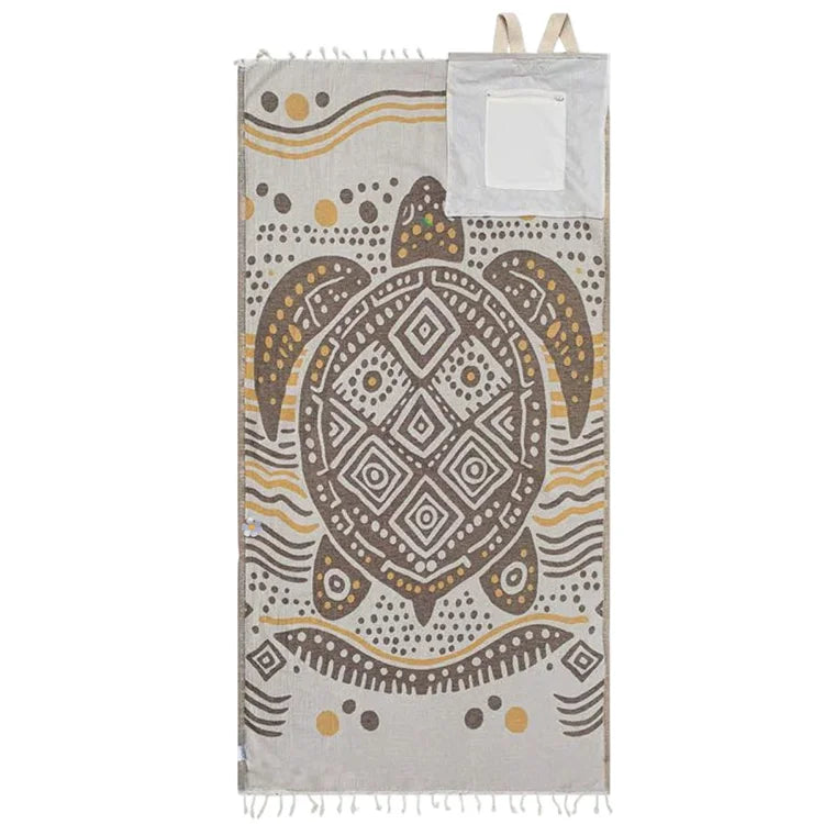 🌴 2-in-1 Convertible Beach Towel Backpack - Oversized Sand-Free Beach Blanket Bag With Hidden Pocket & Hands-Free Carry
