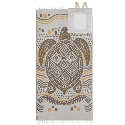 🌴 2-in-1 Convertible Beach Towel Backpack - Oversized Sand-Free Beach Blanket Bag With Hidden Pocket & Hands-Free Carry