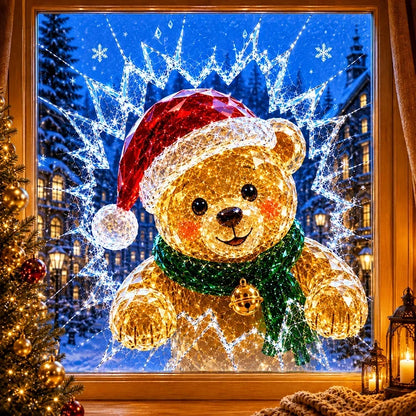 3D Christmas Window Decals – Shattered Glass Holiday Stickers