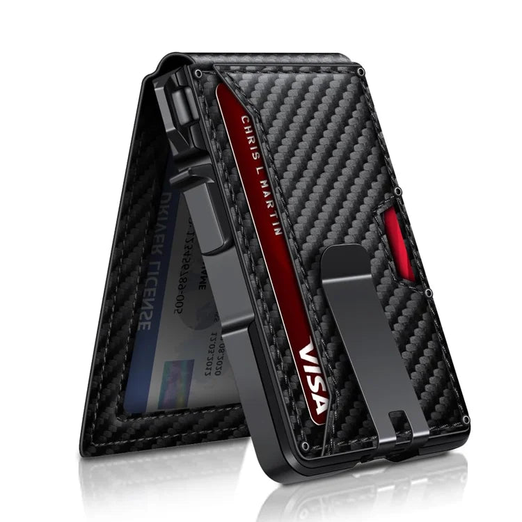 Kazeso™ Carbon Fiber Pop-Up Wallet