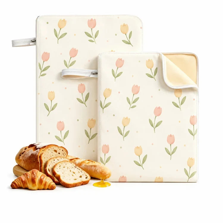 Reusable Beeswax Bread Storage Bag – XL Breathable Linen Cotton Bread Keeper
