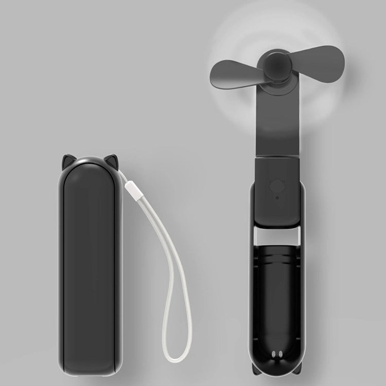 2-in-1 Portable Handheld Fan & Power Bank – USB Rechargeable Personal Cooling Fan with Up to 12H Battery Life