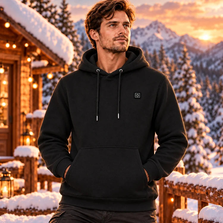 5-Zone Heated Pullover Hoodie – 3 Heat Levels USB Powered