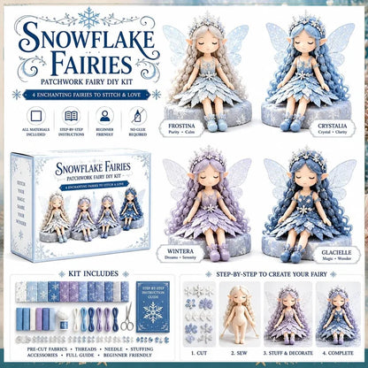 Fairy Patchwork DIY Sewing Kit – Handmade Fabric Fairy Craft Set for Beginners (4 Fairy Dolls)