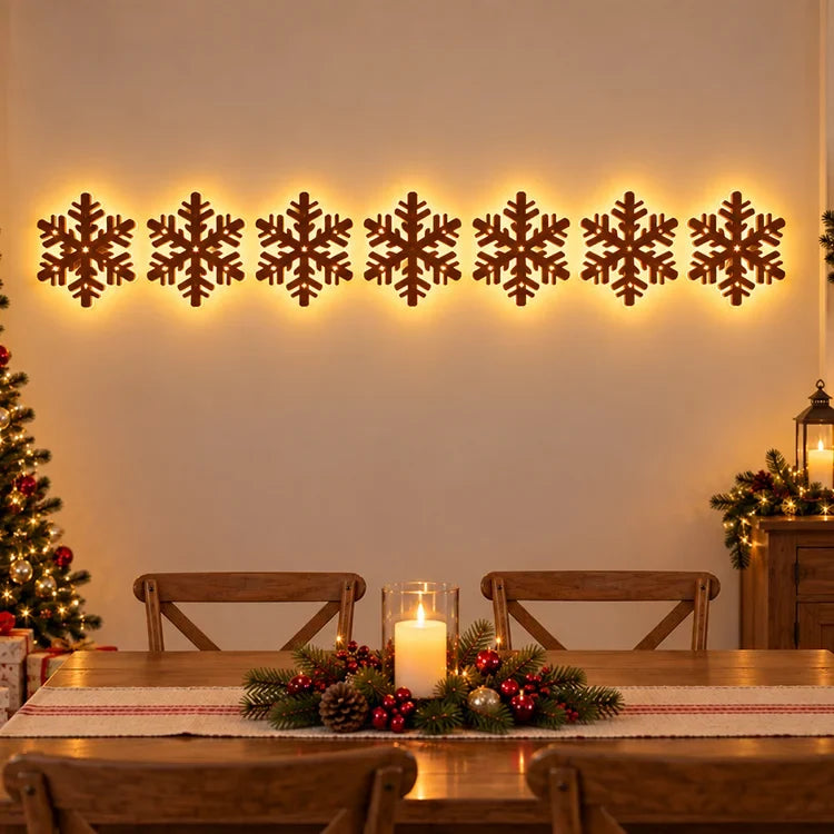 7-Piece LED Christmas Wall Decor Set – Warm-Light Holiday Silhouettes