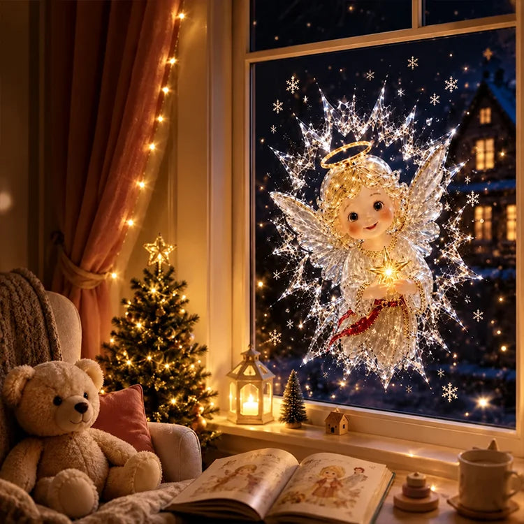 3D Christmas Window Decals – Shattered Glass Holiday Stickers