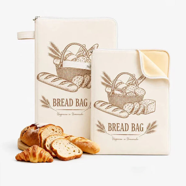 Reusable Beeswax Bread Storage Bag – XL Breathable Linen Cotton Bread Keeper