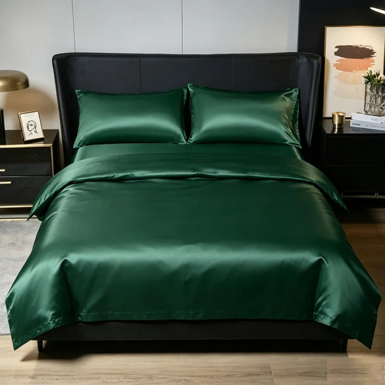 🛏️ 3-Piece Cooling Fitted Sheet Set – Silky Ice Cooling Mattress Protector with Deep Pocket & 2 Pillowcases