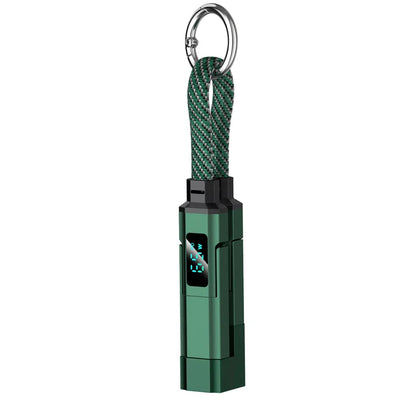 65W Fast Charging 4-in-1 Keychain Cable with Digital Display – USB-C & Lightning Universal Charging Cord