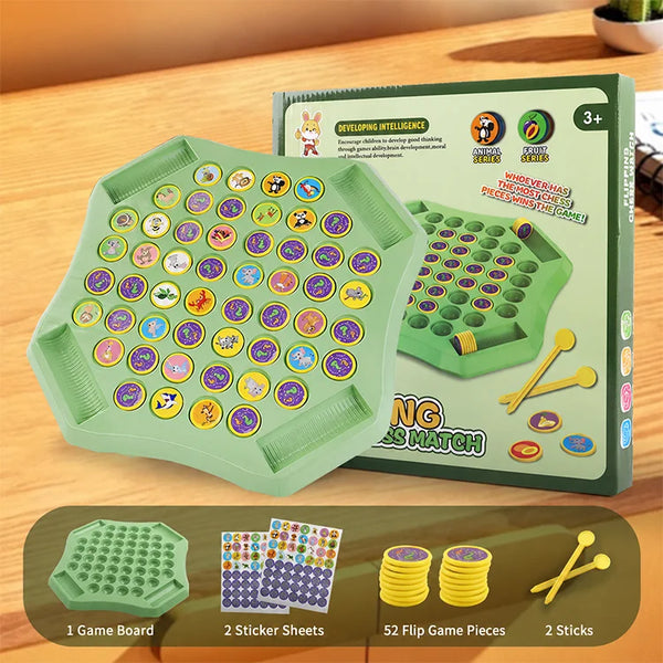 Flip & Match™ DIY Memory Matching Game for Kids | 2–4 Player Educational Family Board Game (Animal • Dinosaur • Fruit • Vehicle)
