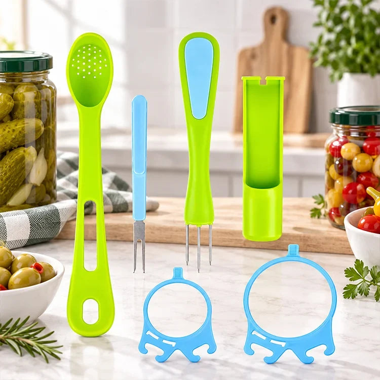 2-Piece Pickle & Olive Grabber Set – Jar-Hanging Spoon & Fork Tools